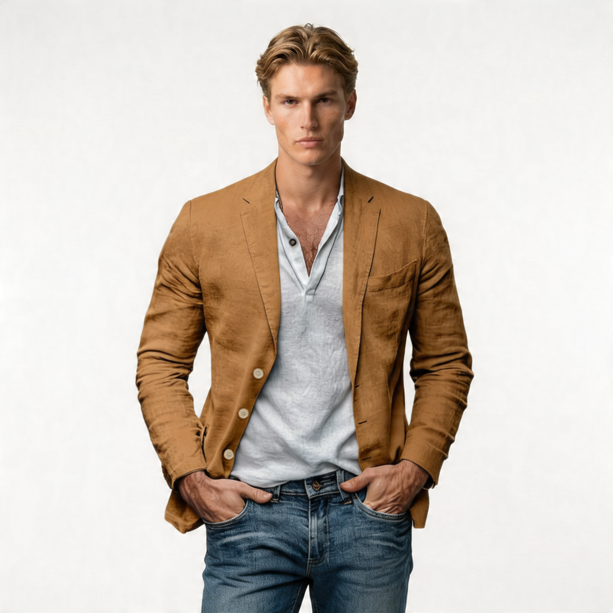 Men's Lightweight Casual Blazer - Modern Fit - Ideal for Smart Casual Events and Everyday Wear