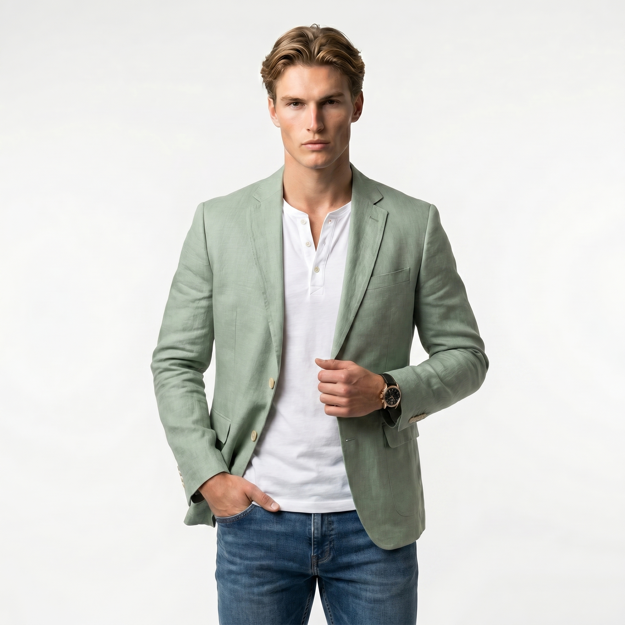 Men's Lightweight Casual Blazer - Modern Fit - Ideal for Smart Casual Events and Everyday Wear