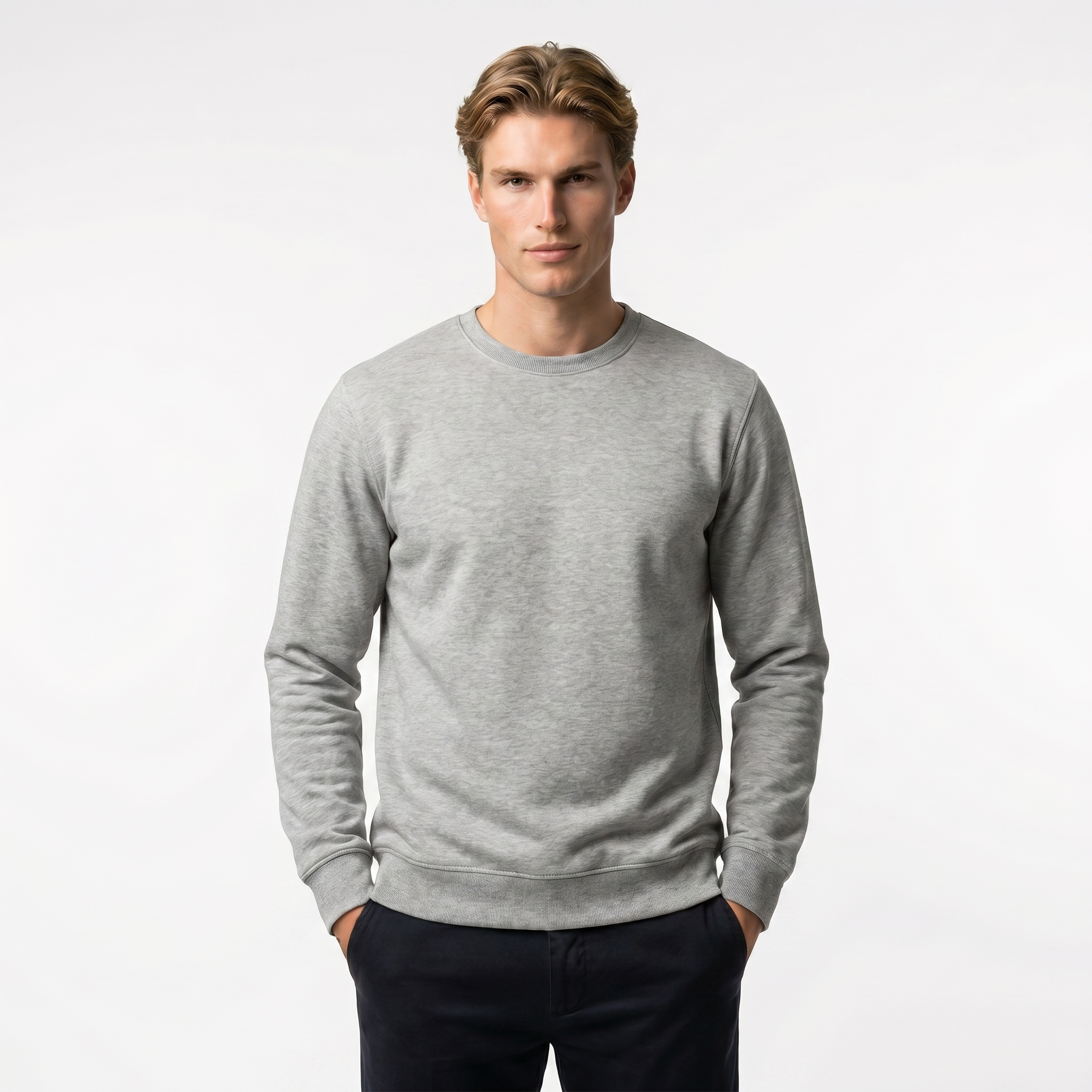 Men's Crew Neck Sweatshirt | Soft Cotton Blend | Casual Style | Everyday Comfort Wear