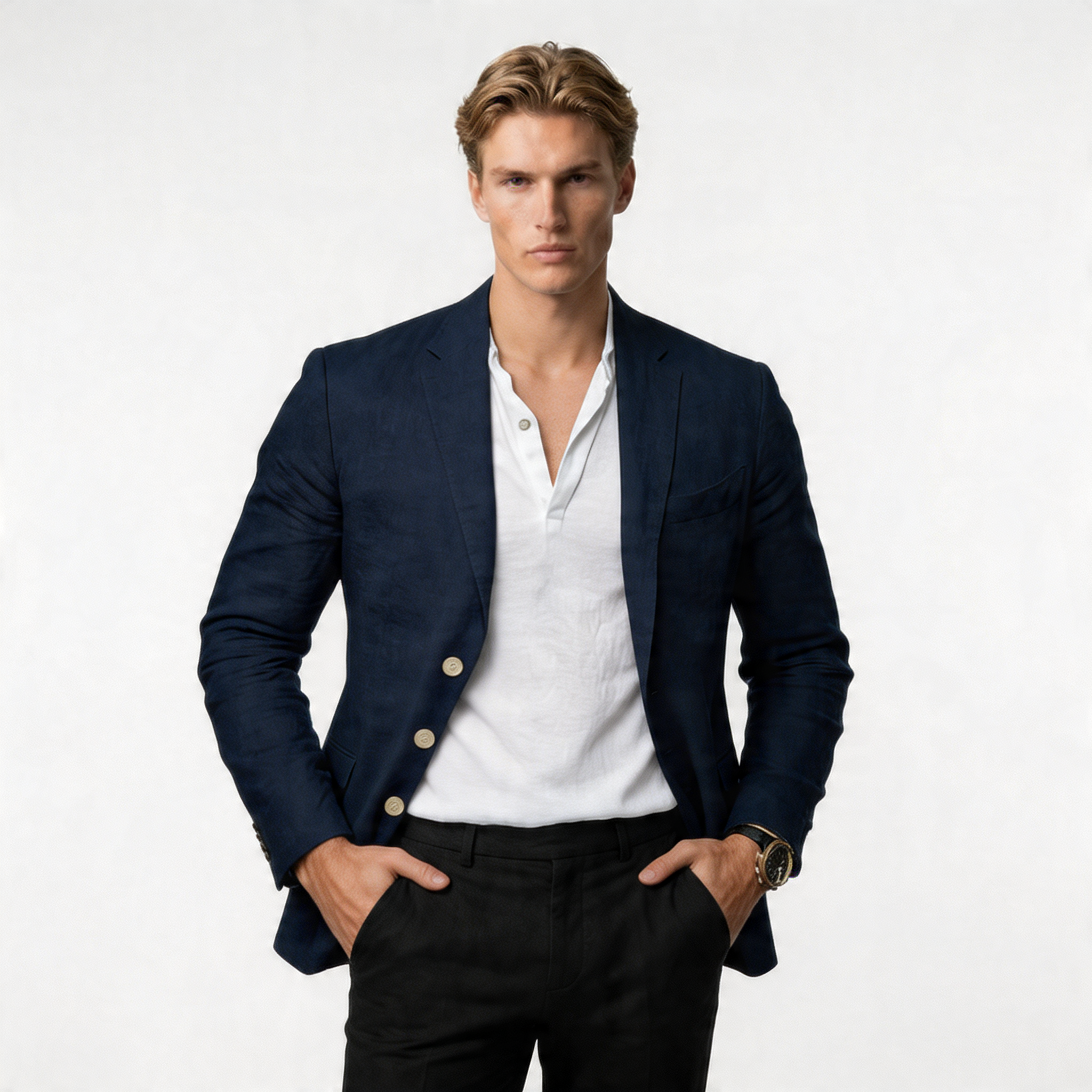 Men's Lightweight Casual Blazer - Modern Fit - Ideal for Smart Casual Events and Everyday Wear