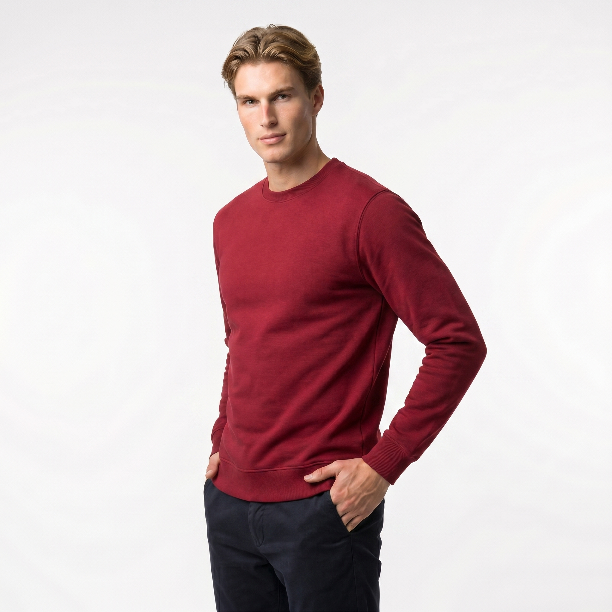 Men's Crew Neck Sweatshirt | Soft Cotton Blend | Casual Style | Everyday Comfort Wear