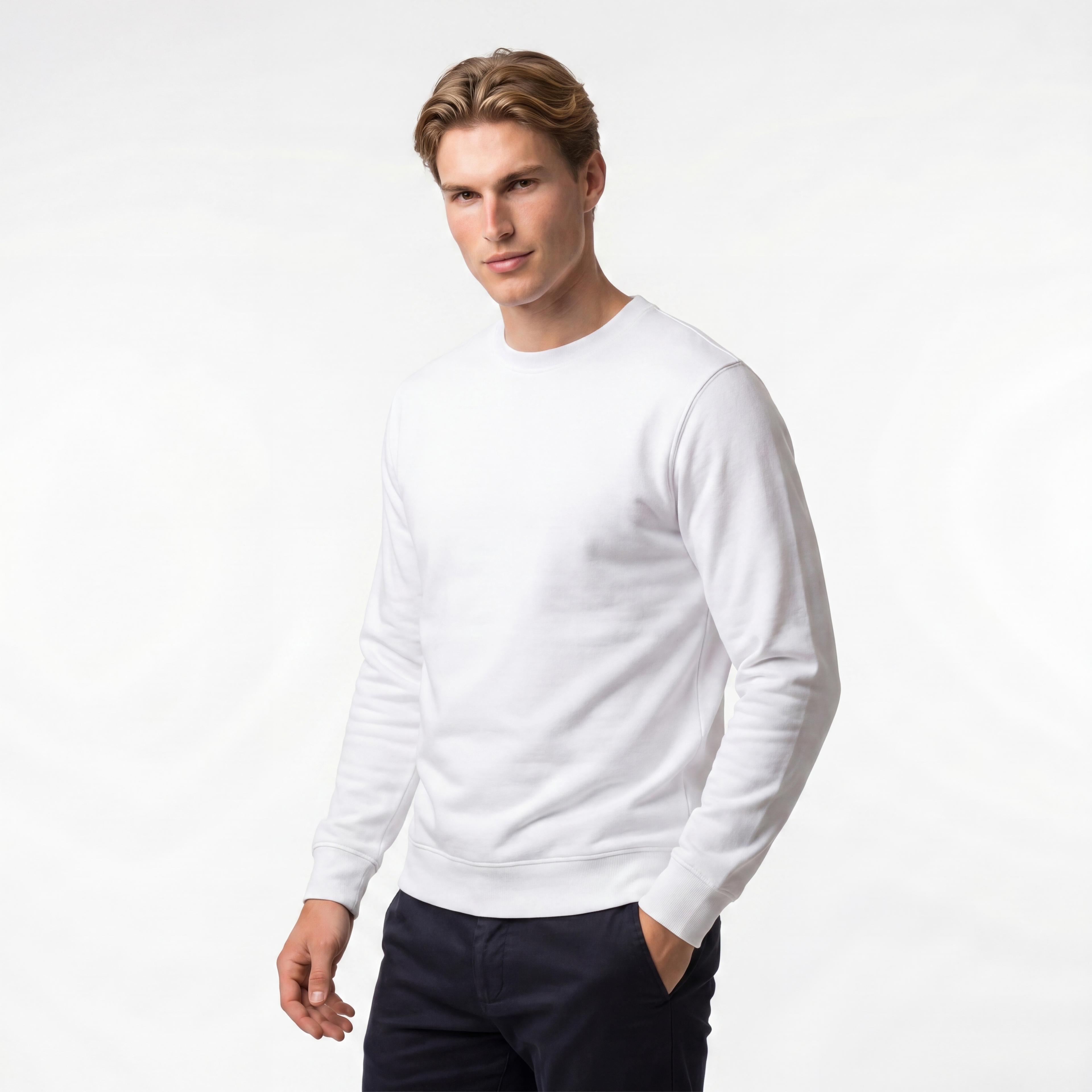 Men's Crew Neck Sweatshirt | Soft Cotton Blend | Casual Style | Everyday Comfort Wear