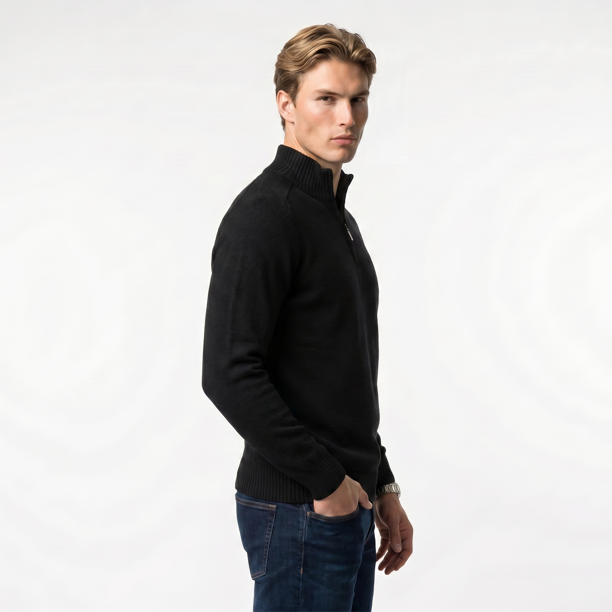 Men's Zip-Up Sweater | Soft Knit Fabric | Casual Everyday Wear | Multiple Color Options Available