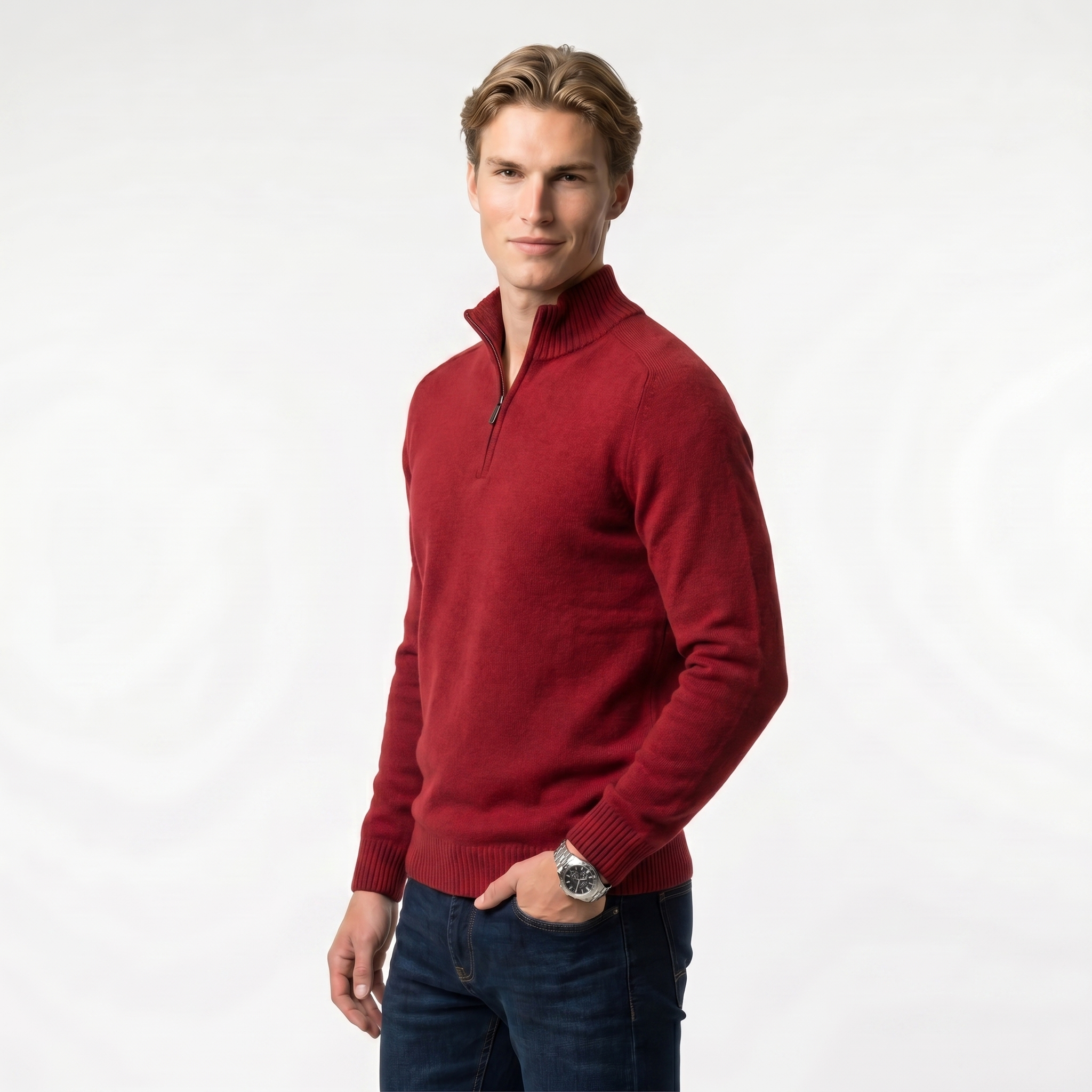 Men's Zip-Up Sweater | Soft Knit Fabric | Casual Everyday Wear | Multiple Color Options Available