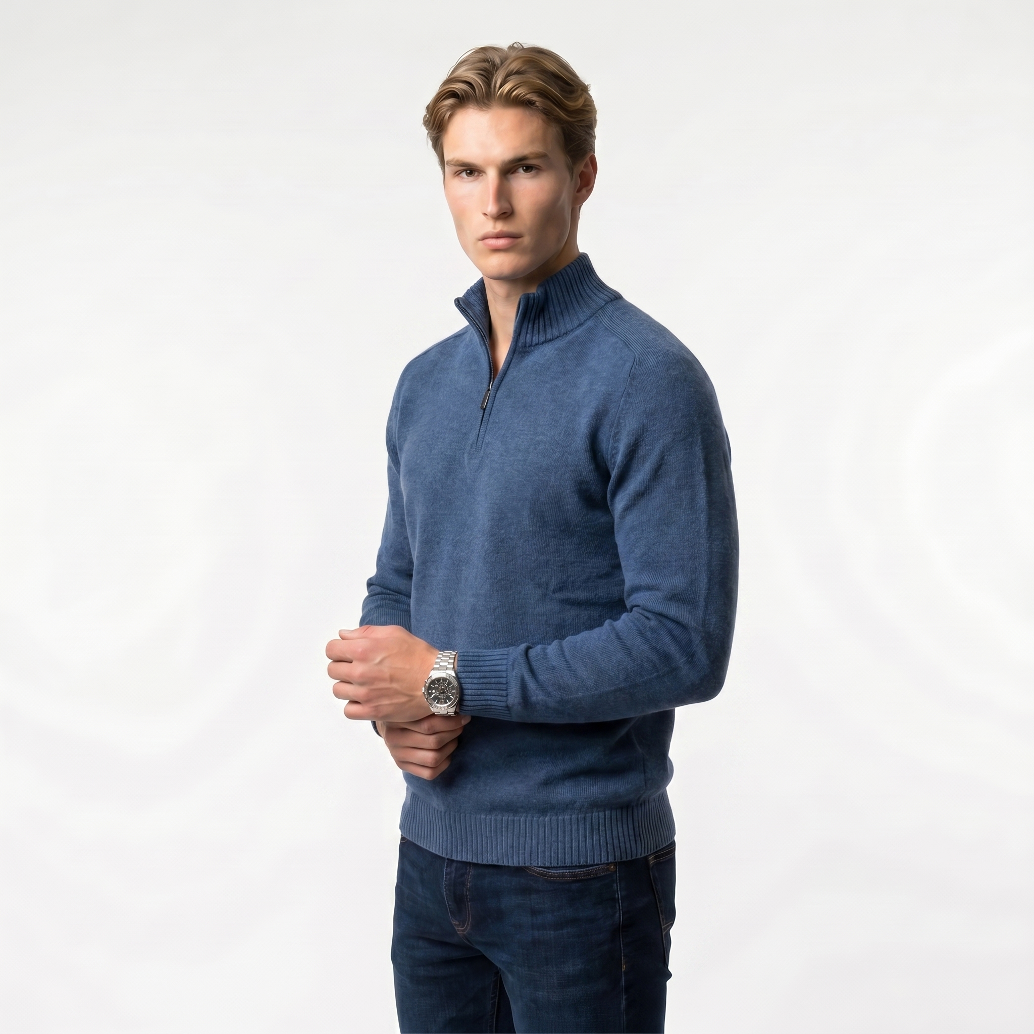 Men's Zip-Up Sweater | Soft Knit Fabric | Casual Everyday Wear | Multiple Color Options Available