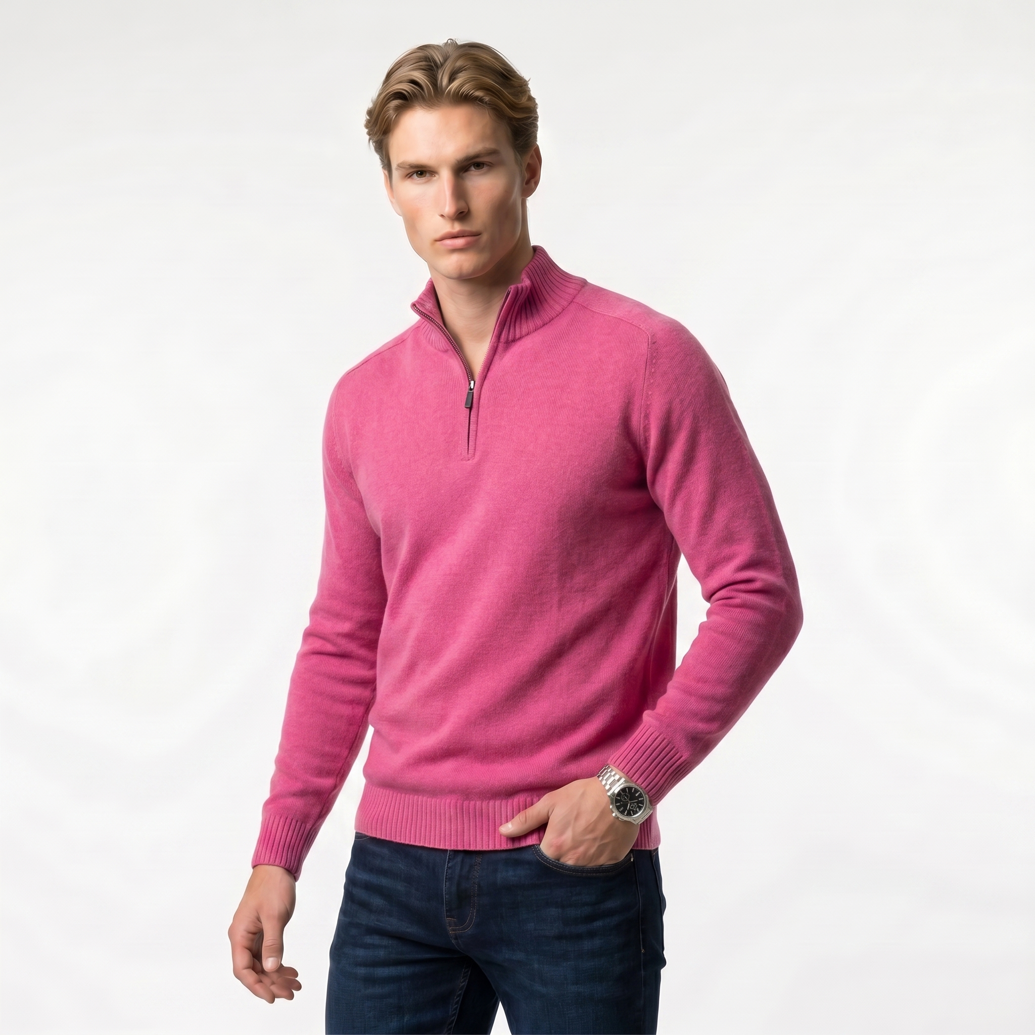 Men's Zip-Up Sweater | Soft Knit Fabric | Casual Everyday Wear | Multiple Color Options Available