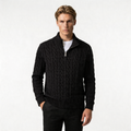 Men's Cable Knit Zip Neck Sweater | Warm Knit Fabric | Casual Layering for Cool Weather