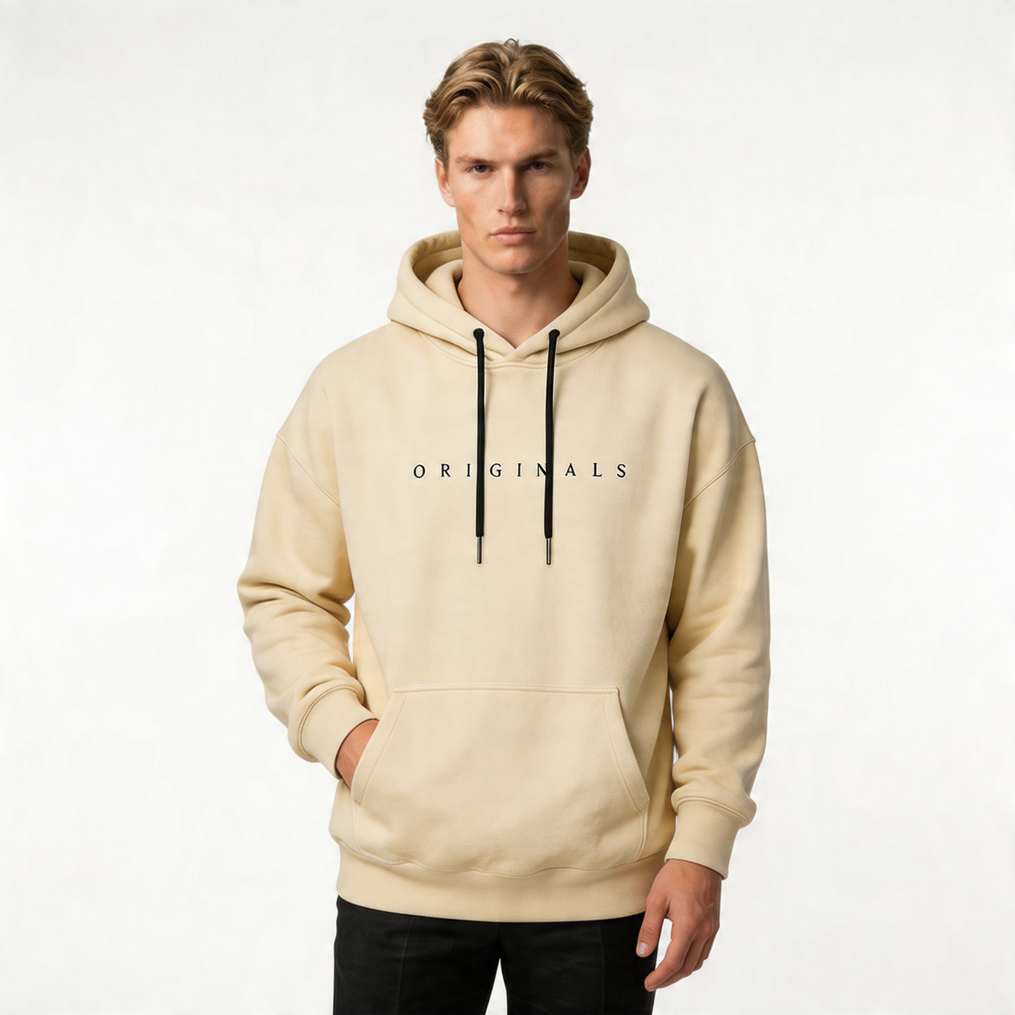 Men's Hooded Sweatshirt - Soft Cotton Blend - Modern Fit - Casual Wear for Comfort and Style