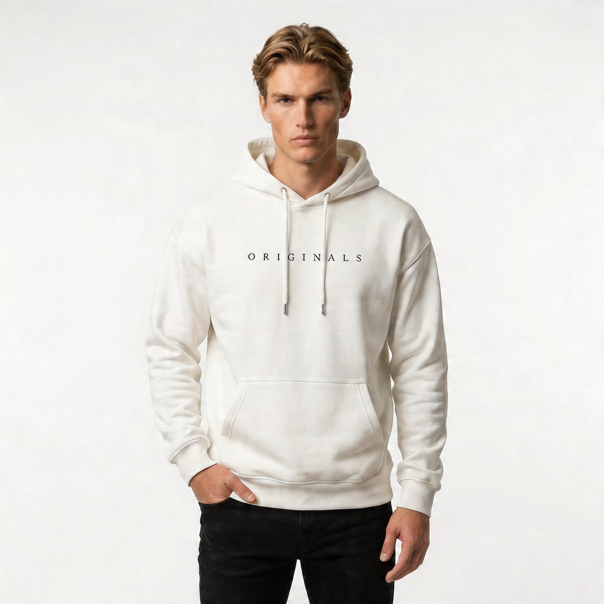 Men's Hooded Sweatshirt - Soft Cotton Blend - Modern Fit - Casual Wear for Comfort and Style