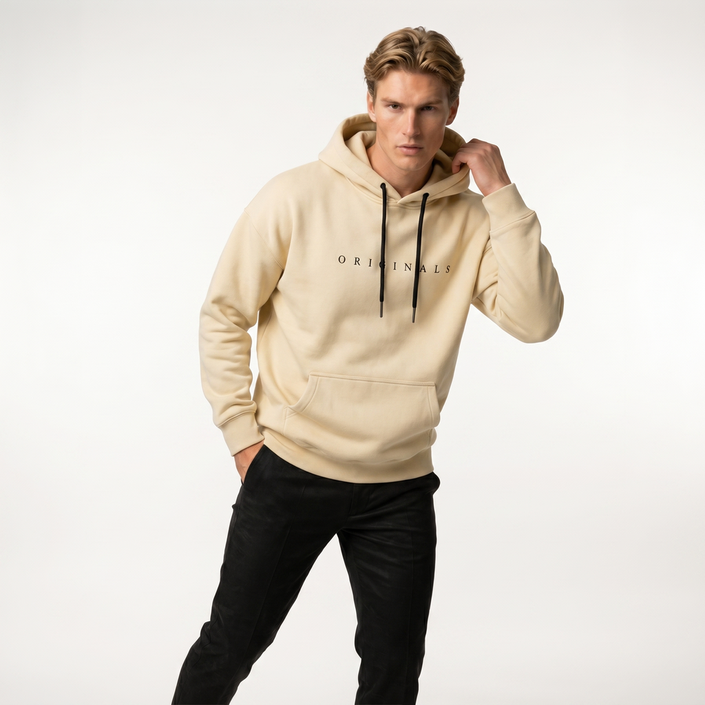 Men's Hooded Sweatshirt - Soft Cotton Blend - Modern Fit - Casual Wear for Comfort and Style