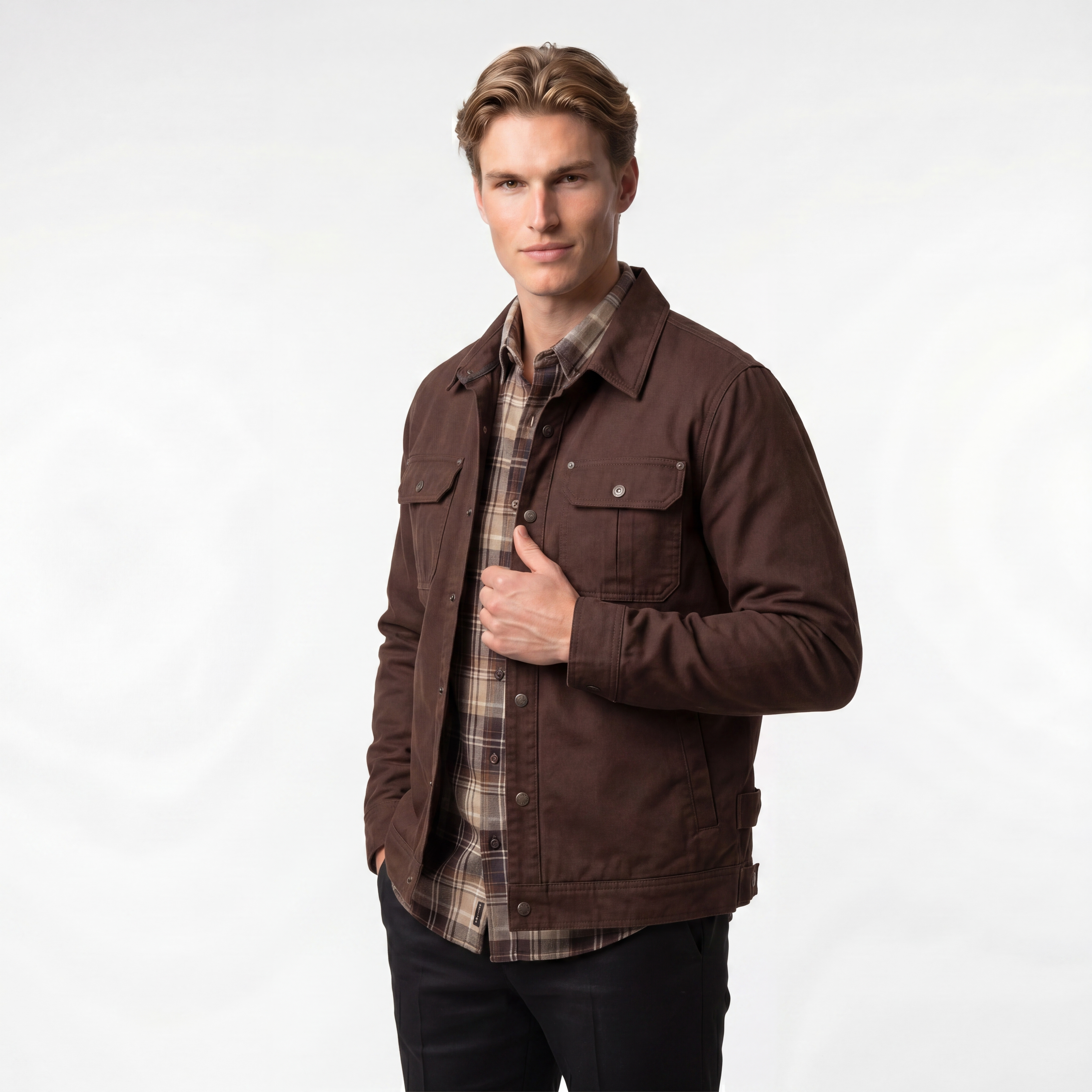 Men's Waxed Trucker Jacket | All-Season Durable Outerwear for Casual Wear