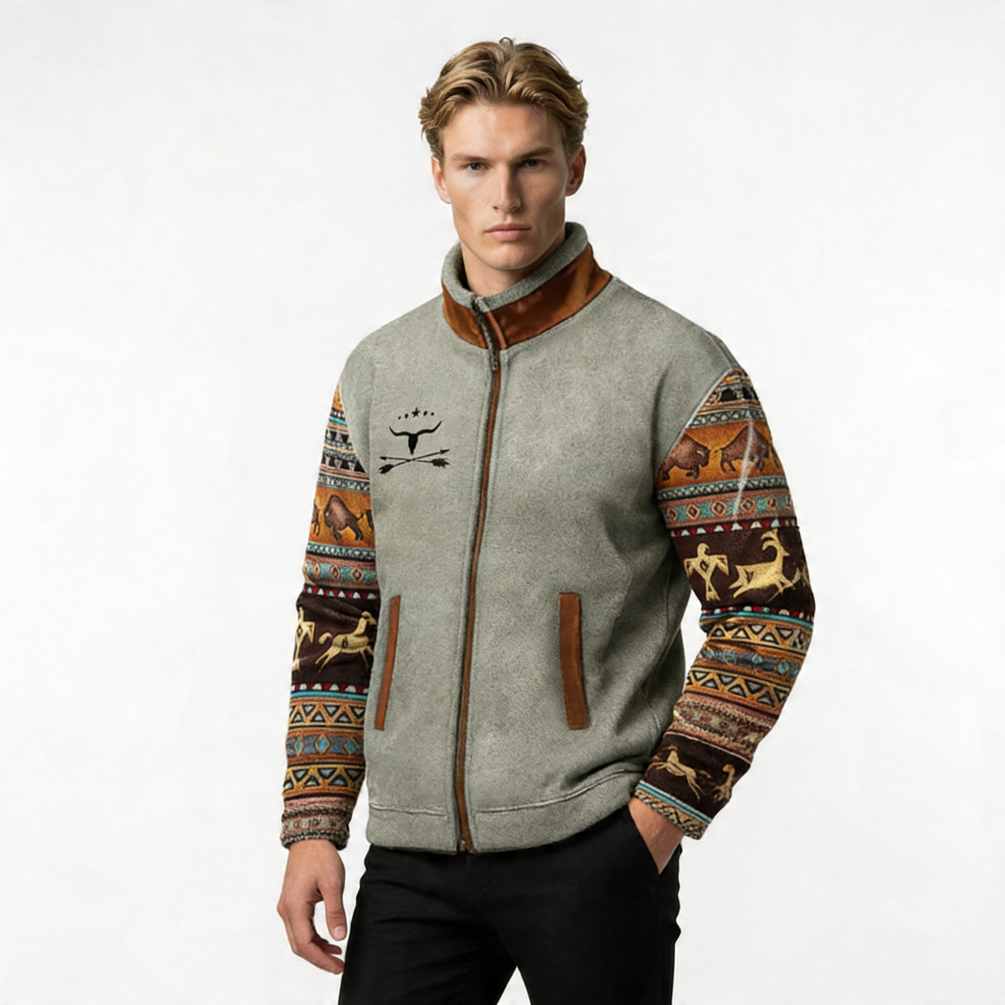 Men's Merino Fleece Jacket with Lightweight Insulation for Outdoor Activities