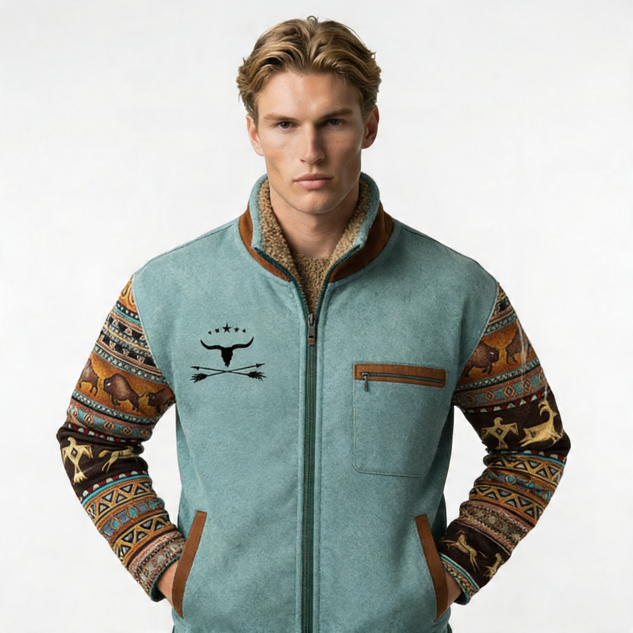 Men's Merino Fleece Jacket with Lightweight Insulation for Outdoor Activities
