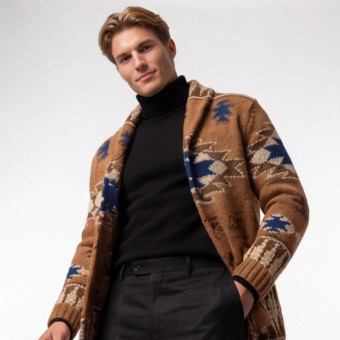 Handcrafted Western Shawl Cardigan | Cozy Knit | Casual Outerwear