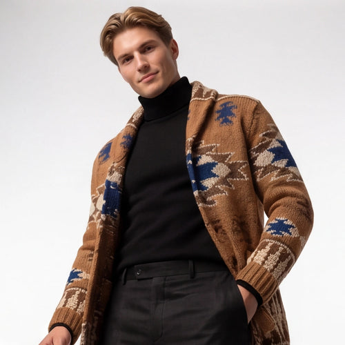 Handcrafted Western Shawl Cardigan | Cozy Knit | Casual Outerwear